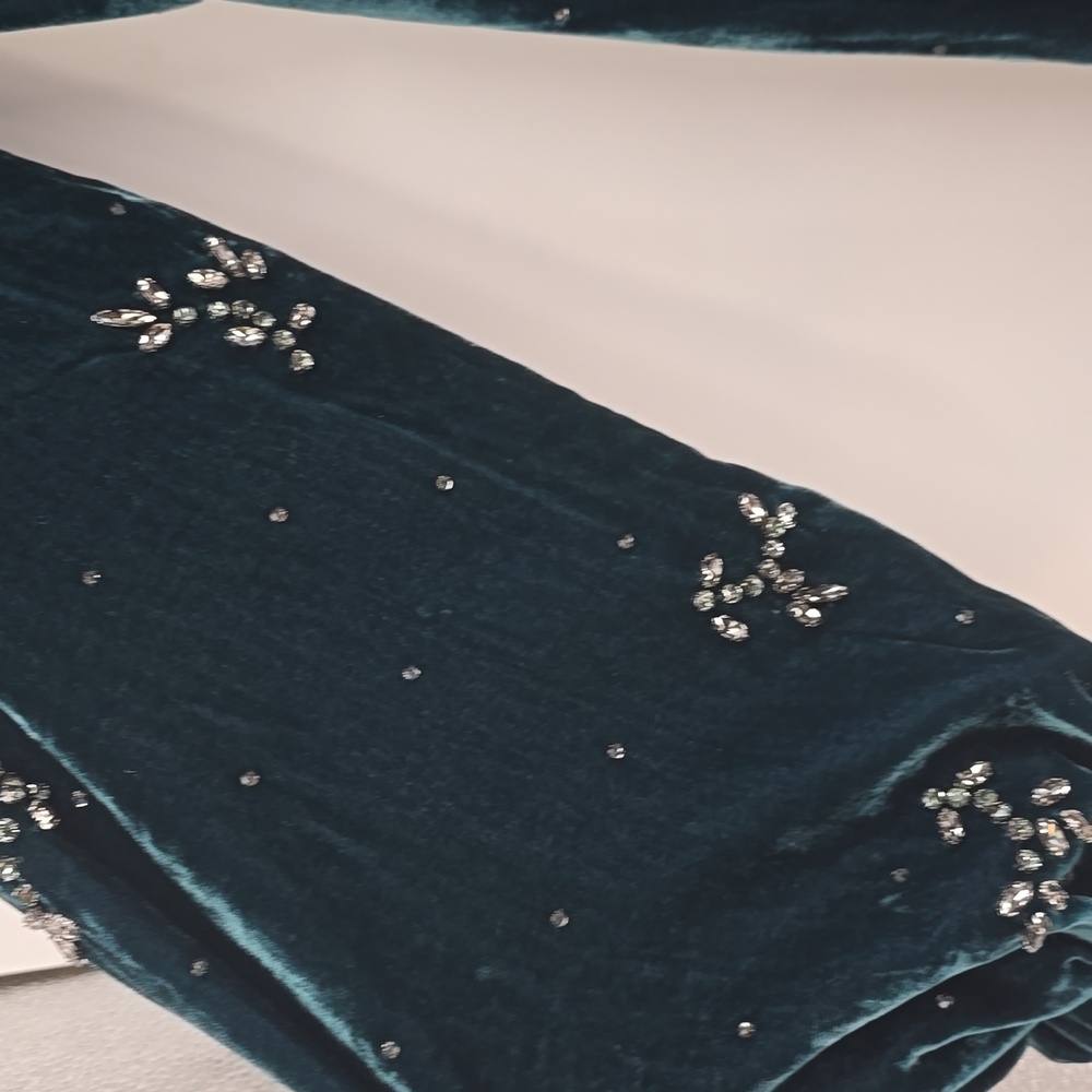 Divine heritage embellished velvet wrap dress - Picture 11 of 17